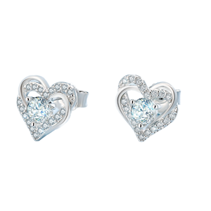 USA Luxury Classic Moissanite <b>Stud</b> 0.6ct Heart VVS GRA 14K Gold Plated Women Jewelry Gift Engagement 925 Sterling Earrings - Product Image 1
