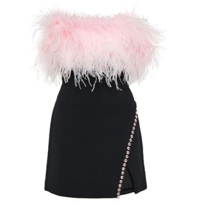 Robes de soirée mini moulantes à fente, sans bretelles, ornées de cristaux, extensibles, pour femmes - Tendance - Product Image 2