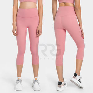 Nuevos <span class=keywords><strong>pantalones</strong></span> cortos de Yoga de 21 pulgadas de secado rápido <span class=keywords><strong>sin</strong></span> Alineación de línea de camello mallas ajustadas de piel de entrenamiento coloridas para mujer - Product Image 5