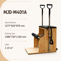 Chaise Wunda MJD M401A en chêne - Équipement de studio de Pilates multifonctionnel, sûr et réglable, garantie de 5 ans