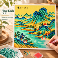 Kit de Peinture Diamant Paysage Chinois Mille Li KS Craft – Perforation Spéciale Montagne et Rivière – Art Diamant DIY pour Décoration Murale et Maison