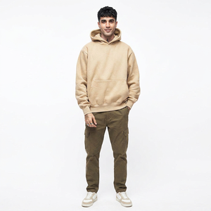 Wholesale Custom Logo Front Drop Shoulder Casual Men's Winter Pullover Fleece <b>Hoodies</b> Regular Fit Solid Color Quick Dry - Product Image 1