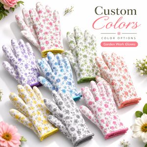 <span class=keywords><strong>Gants</strong></span> <span class=keywords><strong>de</strong></span> jardinage pour femmes à imprimé floral, enduits <span class=keywords><strong>de</strong></span> nitrile, résistants aux épines, respirants, pour la plantation - Product Image 5