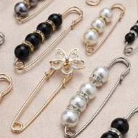 Perle Hijab broches mignonnes broches broches perle décolleté col revers Hijab fixe serrage taille vêtements broche écharpe accessoire à créer soi-même