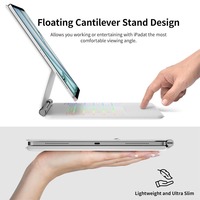 Multi-touch Trackpad, durum ekranı, 7 renkli arkadan aydınlatmalı tuşlar ile iPad Pro 11(1st/2nd/3rd/4th Gen) için manyetik