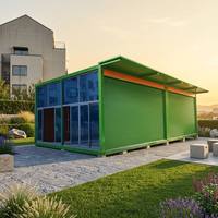 Casa Modular de Lujo con Paredes de Cristal, Contenedor Prefabricado, Oficina Portátil Moderna, Cabina para Caseta de Seguridad y Estudio de Jardín
