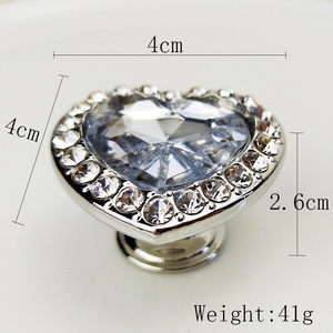 Tiradores y pomos de aleación de zinc con diamantes de imitación en forma de corazón <span class=keywords><strong>Bongo</strong></span> para muebles escandinavos, gabinetes y cajones de cocina y dormitorio - Product Image 4