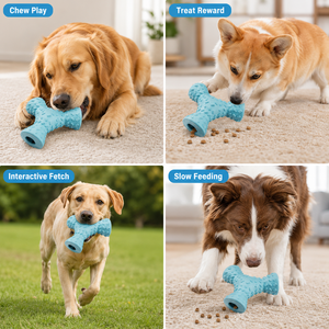 Jouet de puzzle pour <span class=keywords><strong>chien</strong></span> en caoutchouc à trois faces, pour la distribution de croquettes et les activités de mastication quotidiennes à la maison - Product Image 2