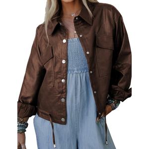 Chaqueta Casual de Mujer de Cuero Suave para Verano o Primavera, Venta al por Mayor Personalizada de Chaquetas para Mujer - Product Image 3