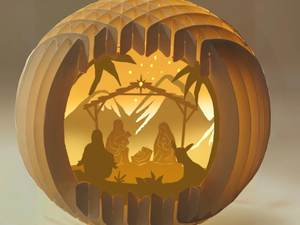 Nativité Sphère <span class=keywords><strong>Pop</strong></span> Up carte Boule de neige de Noël <span class=keywords><strong>Pop</strong></span> Up Lightbox 3D Papercut (Sphère <span class=keywords><strong>Pop</strong></span> Up 6.29 pouces) - Product Image 6