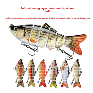 Esca Artificiale Realistica a 6 Segmenti Multi-Articolata in Acciaio Inossidabile, Swimbait Bionico per la Pesca di Spigola e Luccio - Product Image 2