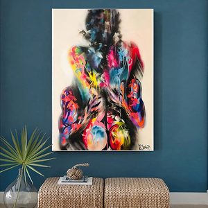 Stampe su Tela di Cotone con Figure Astratte, Graffiti, Nudo, Donna Sexy, Amanti, Arte Moderna per Soggiorno, Decorazione Casa - Product Image 2