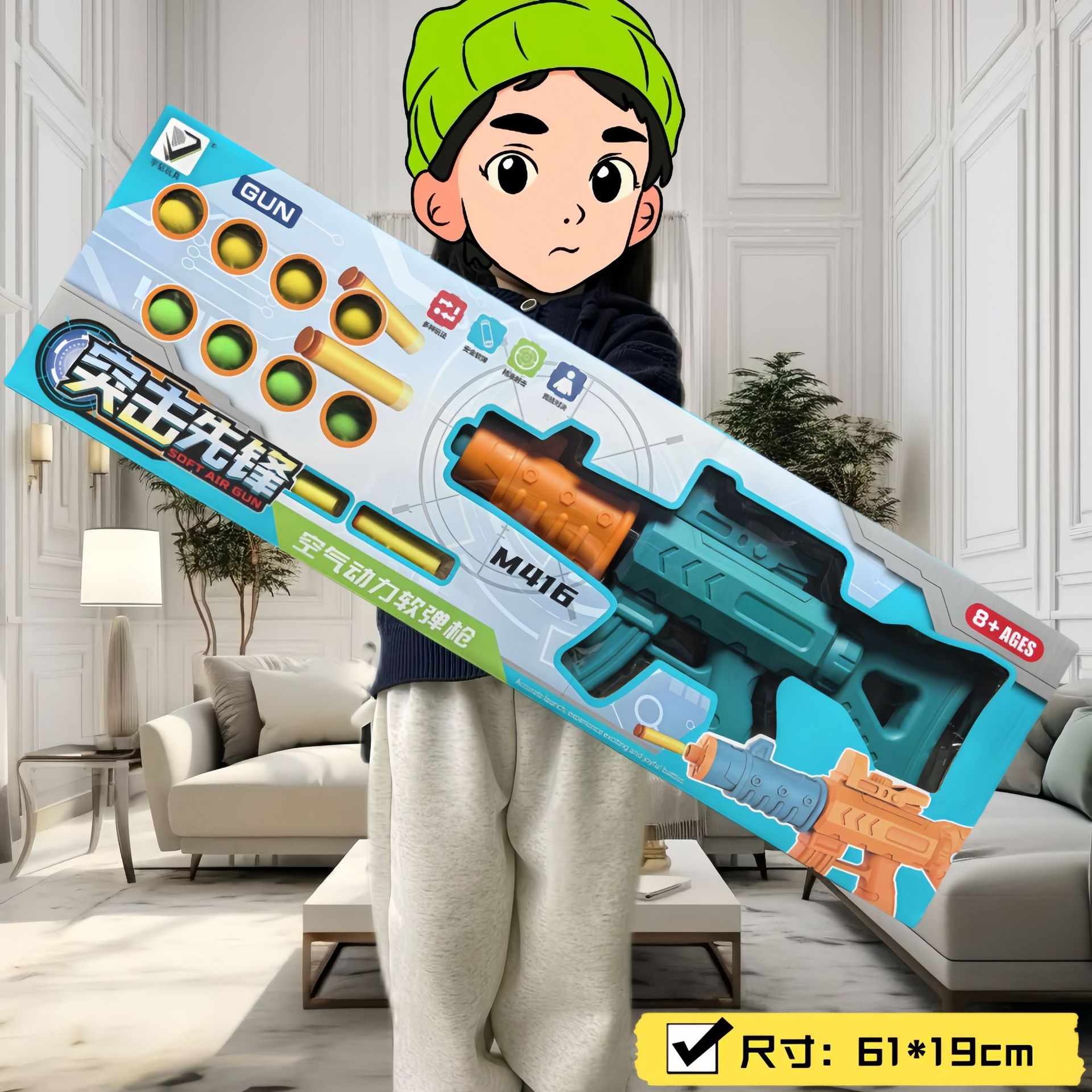 Pistola sparaproiettili soft Assault Pioneer (confezione extra large a colori)