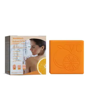 West & Month New Arrival Wholesale Custom Logo 100g Radiant Glow Vitamin C Soap Handmade Soap Whitening Soap