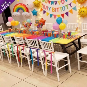 OEM White Kids Chiavari Chair <b>Table</b> <b>Plastic</b> Event Chair <b>Table</b> For Children Birthday Party Baby Shower Event Banquet Wedding - Product Image 1
