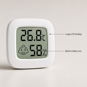 เครื่องวัดอุณหภูมิและความชื้นดิจิตอล LCD สำหรับใช้ในบ้าน <span class=keywords><strong>CHUHAI</strong></span> รุ่นมินิ ความแม่นยำ 0.2 องศาเซลเซียส ใช้พลังงานจากแบตเตอรี่ (วัสดุพลาสติก) - Product Image 3