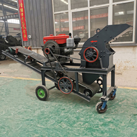 Petit concasseur à marteaux électrique mobile pour béton et galets, machine à fabriquer du sable avec convoyeur