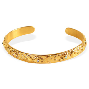 Diamond <b>Bracelet</b> Gold Plated Silver Cuff Women's Everyday Wear Round Brilliant Cut Side Stone Jewelry SZ175 - Product Image 5