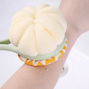 Sikat mandi ramah lingkungan dua sisi pegangan panjang dengan sikat gosok nilon 2 in 1 wol lembut untuk pembersihan mendalam - Product Image 1