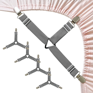 4 pièces de fixations pour <span class=keywords><strong>draps</strong></span> de lit pour les coins, antidérapantes, clips pour <span class=keywords><strong>draps</strong></span> gris, sangles pour <span class=keywords><strong>draps</strong></span>, maintiennent la literie sans plis, faciles à installer - Product Image 1
