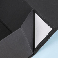 Coffret Cadeau Pliant Magnétique sur Mesure Noir Mat Luxe avec Couvercle Magnétique