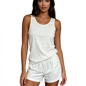 Women Black Halter Neck Regular Fit Casual Sleeveless Knitted Spandex Polyester Set White Trim Striped Print Breathable Summer - Product Image 6
