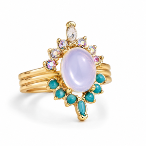 Anello a forma di fiore, gioiello da donna dal design colorato per l'uso quotidiano - Product Image 1