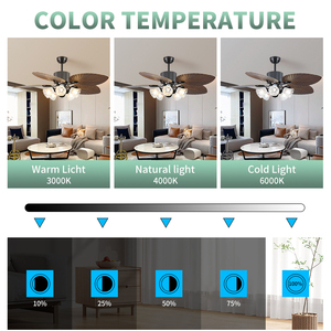 Ventilateur de plafond moderne Tropical Palm avec lumière et fonction inverse ventilateur de plafond intelligent avec lumière et ventilateur Vente en gros d'usine - Product Image 2