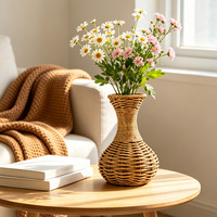 Panier décoratif en rotin tressé à la main pour arrangements floraux, vases et épi de blé, idéal pour le dropshipping transfrontalier et respectueux de l'environnement