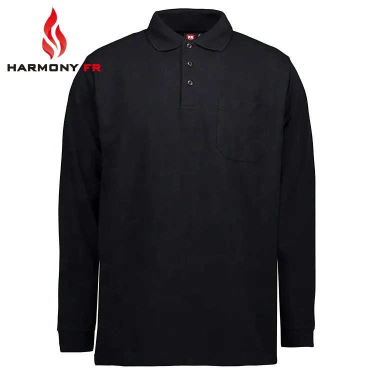 New Product 100% Cotton Knitted Polo Fire Retardant Work Shirt