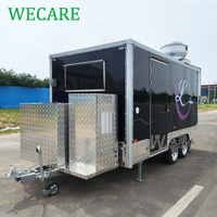 WECARE Remorque de vente ambulante pour glaces, camion de café, pâtisseries, desserts, chariot à limonade, camion à hamburgers mobile, remorque de restauration