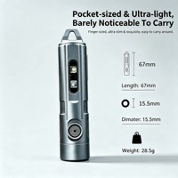 Mini lampe torche EDC en alliage de titane, rechargeable par Type-C, lumière puissante, portable, lampe porte-clés