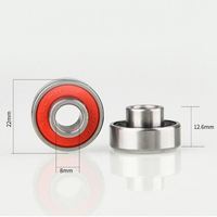 Roulement de roue de patin à roulettes 608 2RS en acier chromé C3, antirouille, plaqué zinc, silencieux, 1500 tr/min avec axe pour restaurants