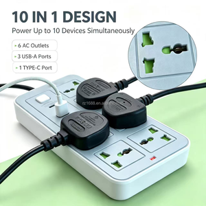 <span class=keywords><strong>Prolunga</strong></span> Elettrica Universale OEM Personalizzata a 6 Prese con <span class=keywords><strong>3</strong></span> <span class=keywords><strong>USB</strong></span>-A e 1 Type-C, Montabile a Parete - Product Image 4