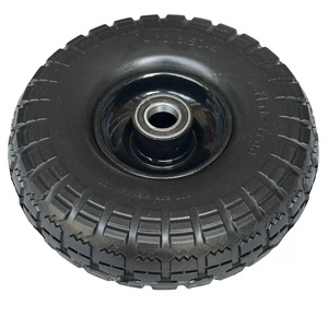 Toptan 10 inç 4.10/3.50-4 PU köpük sert kauçuk tekerlekler tek parça el kamyon için kaynaklı Metal jant/aracı sepeti/<span class=keywords><strong>caster</strong></span> - Product Image 5