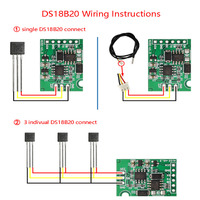 Module convertisseur de signal de température Taidacent Modbus RTU RS485 RS232 TTL UART DS18B20, carte d'acquisition de données multicanal