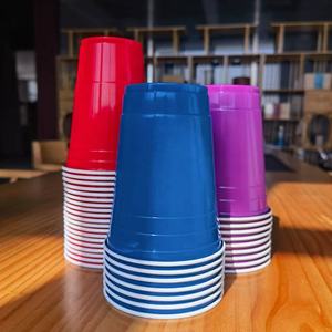 कस्टम 16 औंस लाल पुनः प्रयोज्य पीप डिस्पोजेबल प्लास्टिक पीने के कप बार के लिए पार्टी आपूर्ति किट - Product Image 6