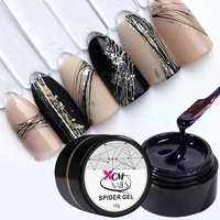 XGM ONGLES Private Label 10ml Élastique Dessin Gel Nail Art Couleurs UV Araignée Gel Polonais Dessin Au Trait