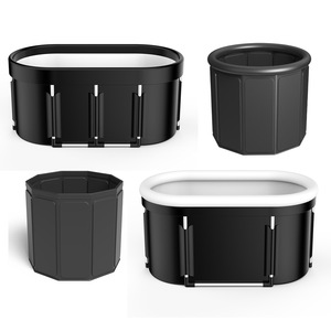 Baignoire gonflable pliable pour adultes, bébés et enfants, en PVC, avec anneau pneumatique, forme ovale - Product Image 1