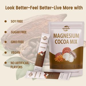 Mezcla de Cacao Caliente con Magnesio y Ashwagandha, Suplementos Naturales para Relajar el Estado de Ánimo y Calmar la Mente, a Base de Plantas, Keto, Halal, Haccp OEM - Product Image 4