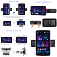 Podofo 10.1 "rotatif 4 + 64G 1 Din Android autoradio stéréo Carplay voiture stéréo Android Auto GPS WiFi BT FM RDS OEM/ODM usine