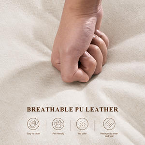 Fauteuil pivotant en lin confortable, coussin épais à haute densité, tissu doux pour la peau, accent moderne pour le salon, la chambre à coucher, le salon - Product Image 4