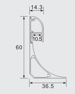 Moulage de <span class=keywords><strong>corniche</strong></span> avec éclairage LED <span class=keywords><strong>indirect</strong></span> / éclairage d'angle mural et de plafond / moulage de plinthe murale en aluminium avec LED - Product Image 5