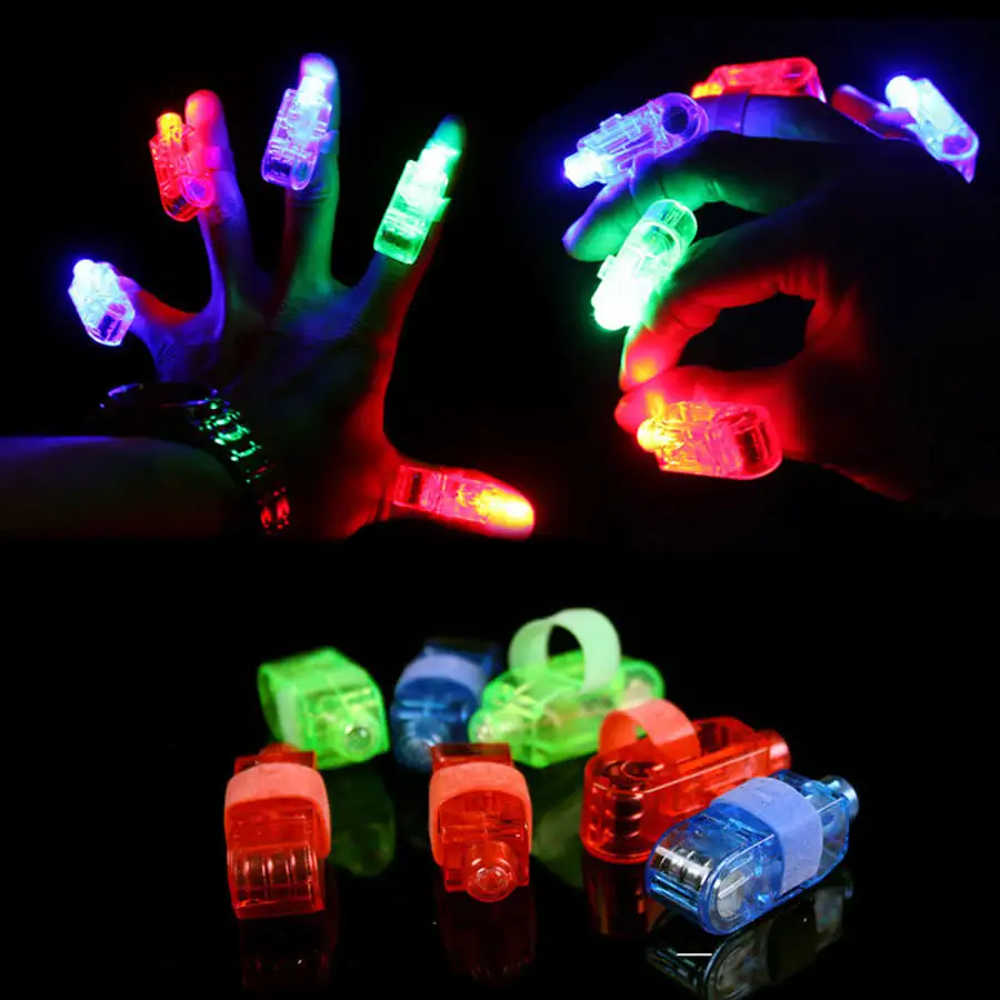 Led mainan cincin cahaya Led pesta Glitter tongkat Neon berkilau cahaya lampu jari pesta alat peraga pesta Festival berkilau