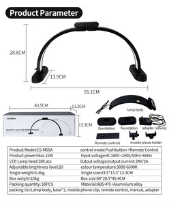 <span class=keywords><strong>Lampe</strong></span> de bureau <span class=keywords><strong>LED</strong></span> pliable demi-lune avec support de téléphone pour extension de cils, manucure, tatouage – Éclairage <span class=keywords><strong>LED</strong></span> pour manucuriste - Product Image 5