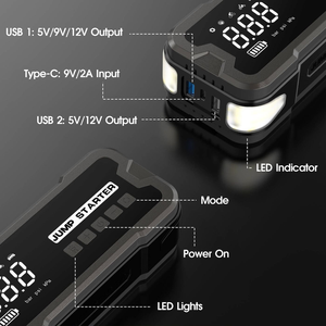 Démarreur universel avec compresseur d'air 150 PSI, pompe à air rapide, 4000 A <span class=keywords><strong>de</strong></span> crête, démarreur <span class=keywords><strong>de</strong></span> <span class=keywords><strong>batterie</strong></span> <span class=keywords><strong>de</strong></span> <span class=keywords><strong>voiture</strong></span> pour situations d'urgence hivernales - Product Image 3