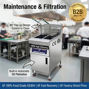 <span class=keywords><strong>Friteuse</strong></span> électrique professionnelle SURRI en acier inoxydable 304 avec filtration d'huile intégrée, 28L, 18KW, garantie 1 an, vente en gros, logo personnalisé - Product Image 3
