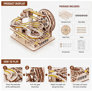 Jeu de <span class=keywords><strong>puzzle</strong></span> en bois à assembler soi-même, labyrinthe mécanique <span class=keywords><strong>3D</strong></span>, jouet éducatif - Product Image 3