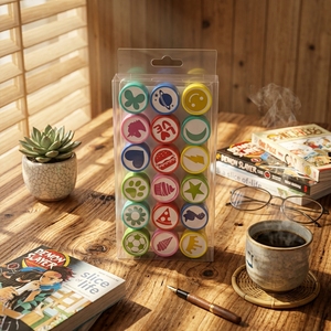 Assortiment de 18 tampons éducatifs en plastique auto-encreurs personnalisés <span class=keywords><strong>TopFun</strong></span> DF06 pour enfants de 2 à 4 ans - Product Image 1