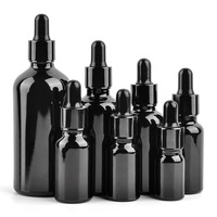 Botol Serum rambut esensial tubuh kosong, botol tetes emas hitam berkilau 5ml 10ml 15ml 20 ml 30ml 50ml 100ml